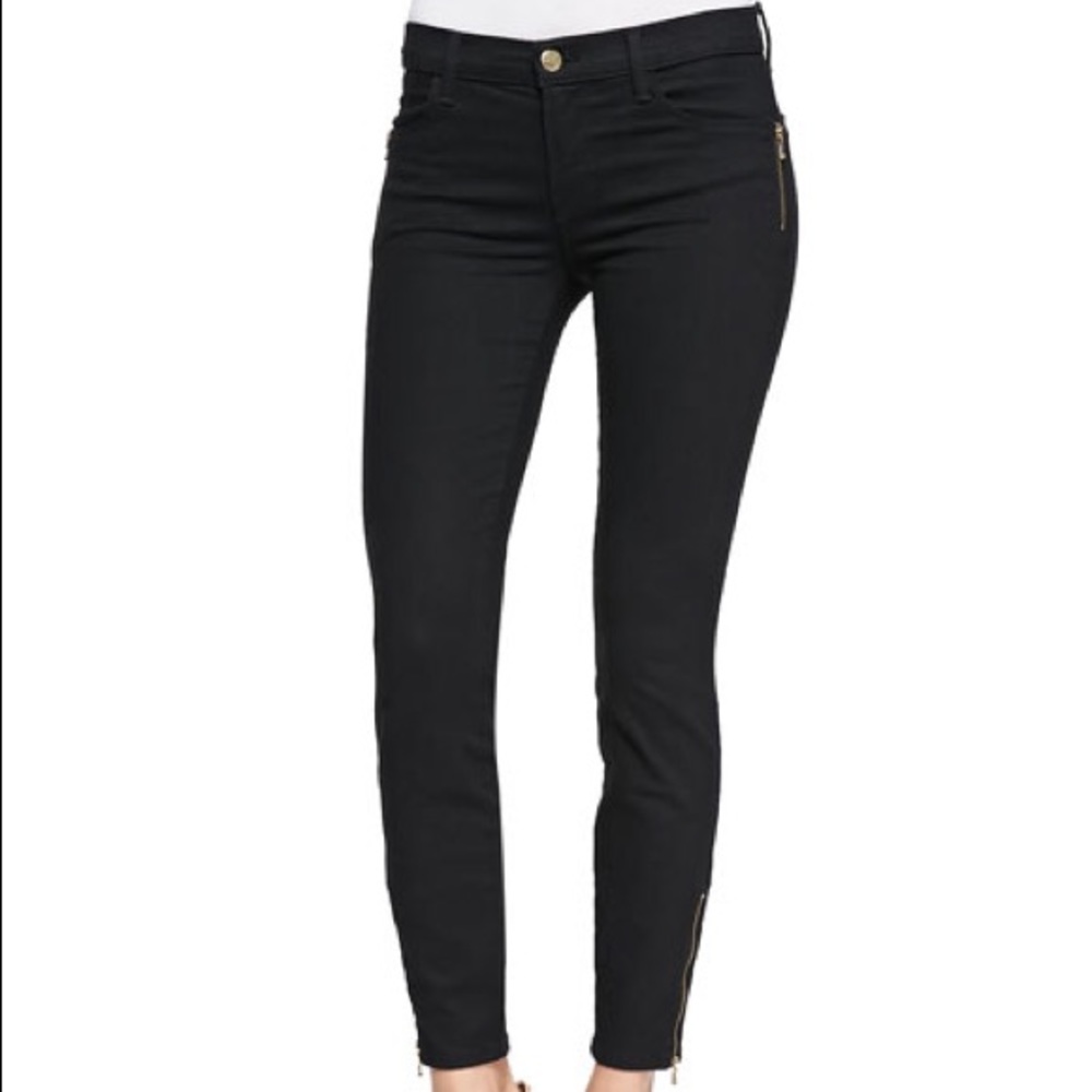 j brand solid black vanity tali ankle zipper jeans